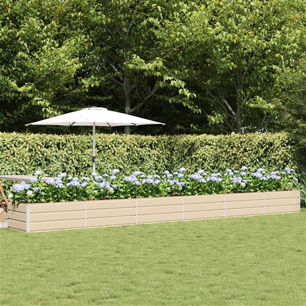 Grote foto vidaxl plantenbak ivoor 600 x 80 x 45 cm staal tuin en terras overige tuin en terras