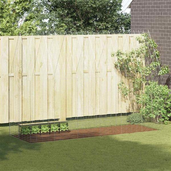 Grote foto vidaxl konijnenkooi zilver 300 x 100 x 210 cm gegalvaniseerd staal dieren en toebehoren hokken en kooien