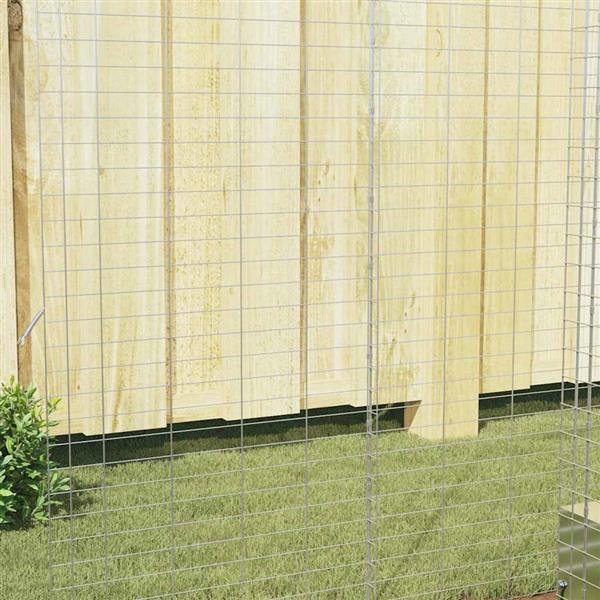 Grote foto vidaxl konijnenkooi zilver 400 x 100 x 210 cm gegalvaniseerd staal dieren en toebehoren hokken en kooien