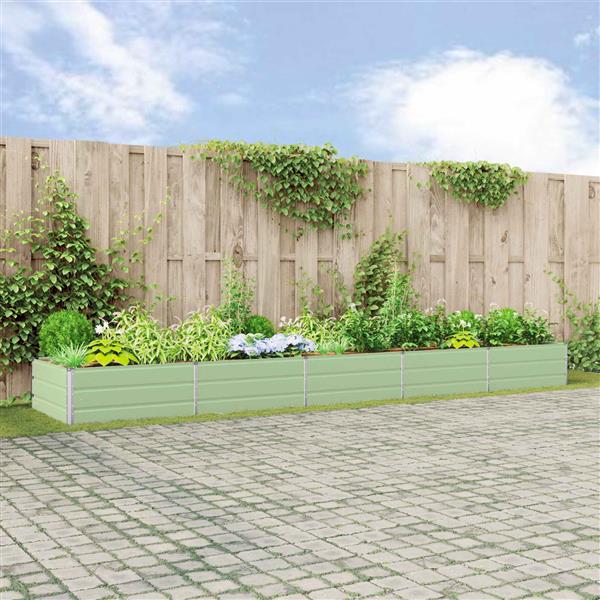 Grote foto vidaxl plantenbak pastelgroen 195 x 100 x 45 cm gegalvaniseerd staal tuin en terras overige tuin en terras