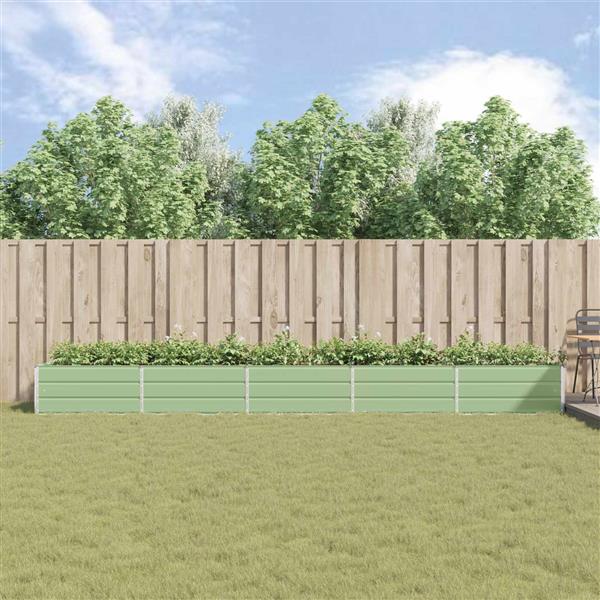 Grote foto vidaxl plantenbak pastelgroen 195 x 100 x 45 cm gegalvaniseerd staal tuin en terras overige tuin en terras