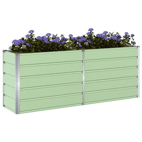 Grote foto vidaxl plantenbak pastelgroen 480 x 50 x 45 cm gegalvaniseerd staal tuin en terras overige tuin en terras