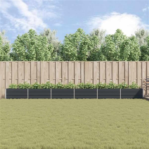 Grote foto vidaxl plantenbak antraciet 195 x 100 x 45 cm gegalvaniseerd staal tuin en terras overige tuin en terras