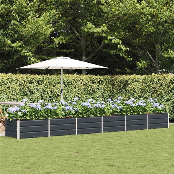 Grote foto vidaxl plantenbak antraciet 480 x 80 x 45 cm staal tuin en terras overige tuin en terras