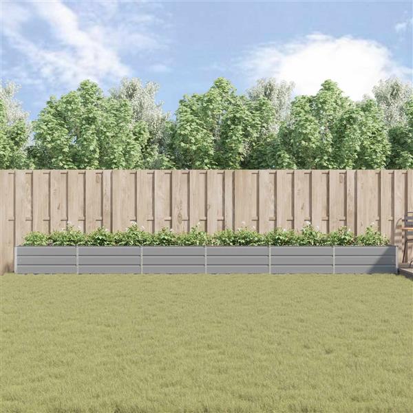 Grote foto vidaxl plantenbak lichtgrijs 195 x 100 x 45 cm gegalvaniseerd staal tuin en terras overige tuin en terras