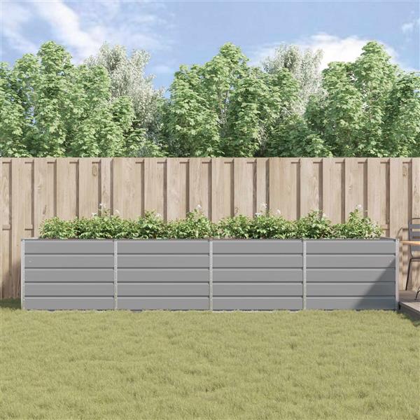 Grote foto vidaxl plantenbak lichtgrijs 195 x 100 x 45 cm gegalvaniseerd staal tuin en terras overige tuin en terras