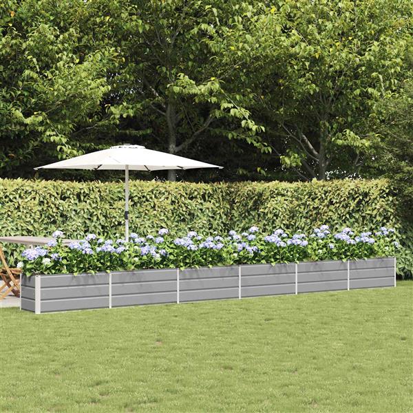 Grote foto vidaxl plantenbak lichtgrijs 480 x 50 x 45 cm gegalvaniseerd staal tuin en terras overige tuin en terras