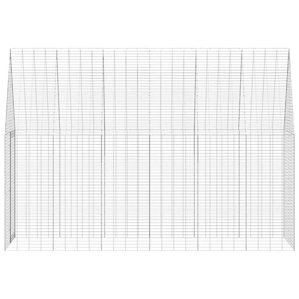 Grote foto vidaxl konijnenkooi zilver 300 x 100 x 210 cm gegalvaniseerd staal dieren en toebehoren hokken en kooien