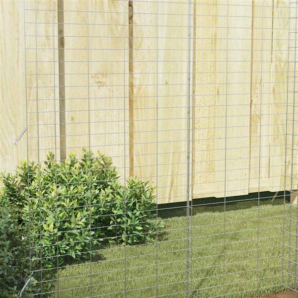 Grote foto vidaxl konijnenkooi zilver 400 x 100 x 210 cm gegalvaniseerd staal dieren en toebehoren hokken en kooien