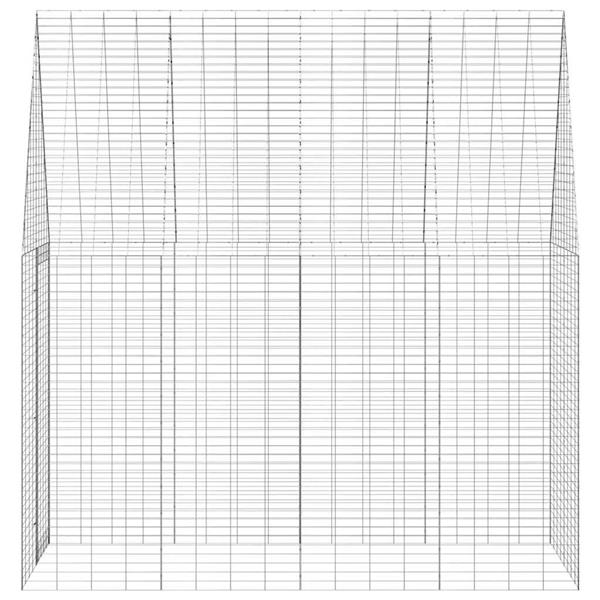 Grote foto vidaxl konijnenkooi zilver 400 x 100 x 210 cm gegalvaniseerd staal dieren en toebehoren hokken en kooien