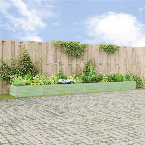 Grote foto vidaxl plantenbak pastelgroen 195 x 100 x 45 cm gegalvaniseerd staal tuin en terras overige tuin en terras
