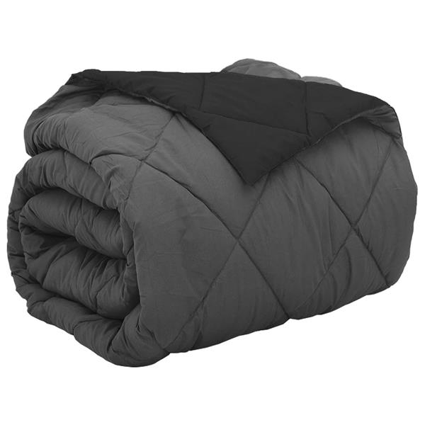 Grote foto vidaxl vol jaar dekbed zwart en anthraciet 220 x 240 cm microfiber huis en inrichting bedden