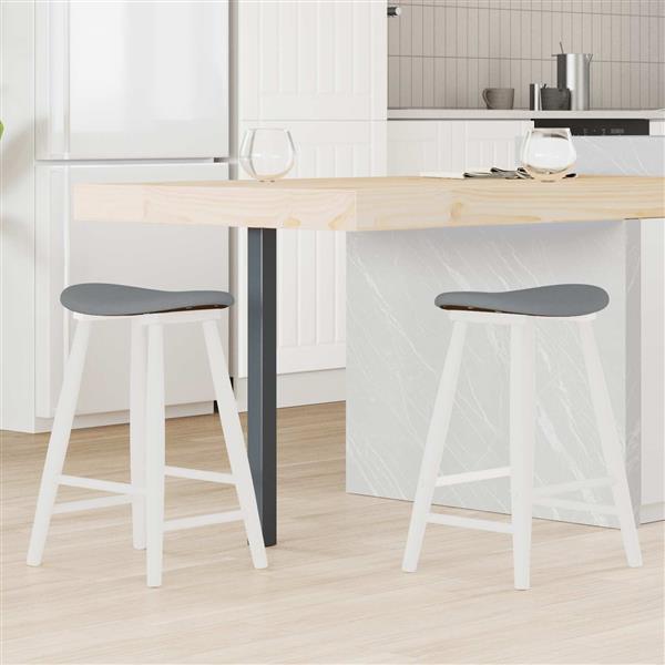 Grote foto vidaxl eettafelstoelen 2 pcs wit 46 x 37 x 63 cm massief rubberhout huis en inrichting stoelen