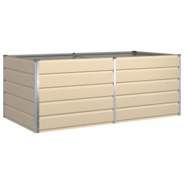 Grote foto vidaxl plantenbak ivoor 195 x 100 x 45 cm gegalvaniseerd staal tuin en terras overige tuin en terras