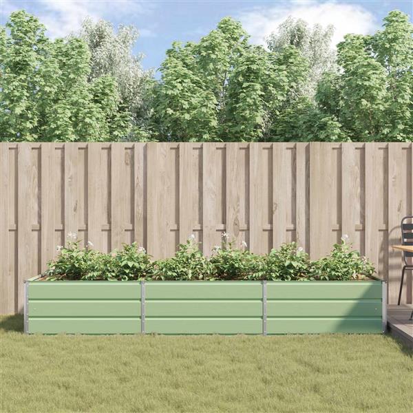 Grote foto vidaxl plantenbak pastelgroen 195 x 100 x 45 cm gegalvaniseerd staal tuin en terras overige tuin en terras