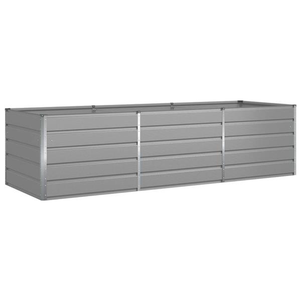 Grote foto vidaxl plantenbak lichtgrijs 195 x 100 x 45 cm gegalvaniseerd staal tuin en terras overige tuin en terras