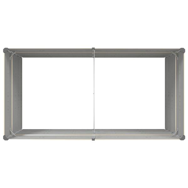 Grote foto vidaxl plantenbak ivoor 195 x 100 x 45 cm gegalvaniseerd staal tuin en terras overige tuin en terras