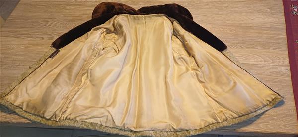 Grote foto vintage jas in lamsbont met kraag in mouton dore kleding dames jassen winter