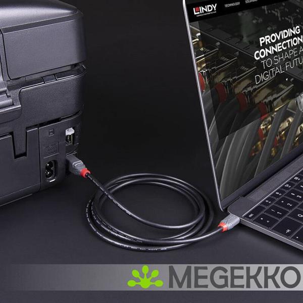 Grote foto lindy 36668 usb kabel 3 m usb 3.2 gen 1 3.1 gen 1 usb c usb b zwart computers en software overige computers en software