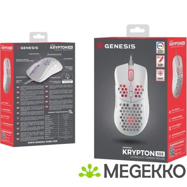 Grote foto genesis nmg 1840 krypton 555 usb gaming muis rechtshandig wit computers en software overige computers en software