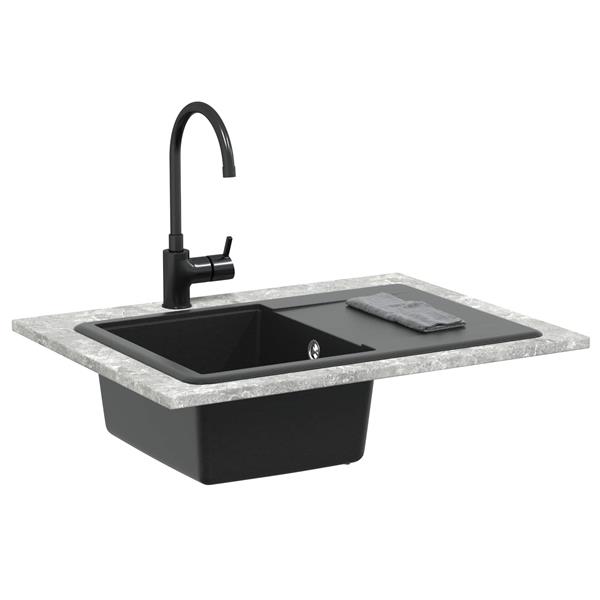 Grote foto vidaxl wasbak zwart 670 x 460 mm graniet huis en inrichting keukens