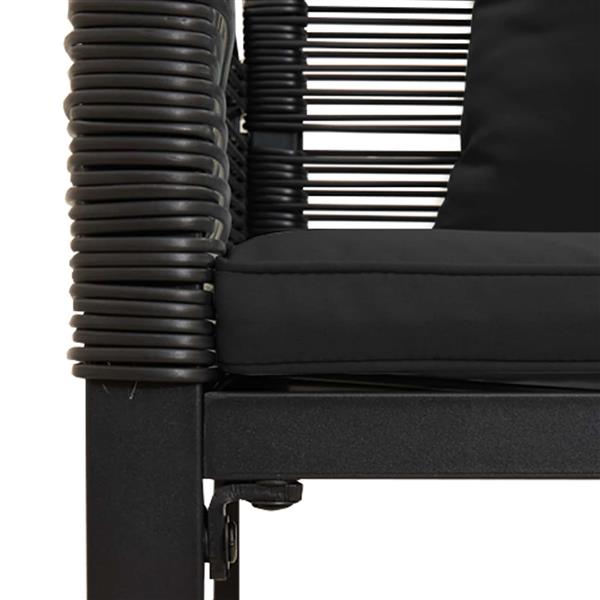 Grote foto vidaxl tuinbank met kussen zwart 117 x 54 x 74.5 cm poly rattan tuin en terras tuinmeubelen