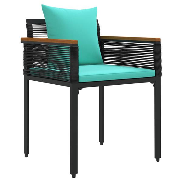 Grote foto vidaxl buitenmeubelset met kussen 4 pcs zwart en turquoise pe rattan tuin en terras tuinmeubelen