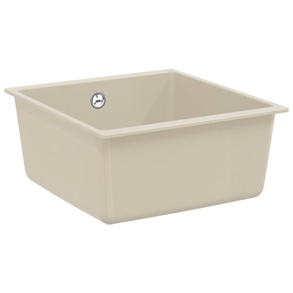 Grote foto vidaxl wasbak beige 430 x 460 mm 80 kwarts en 20 hars huis en inrichting keukens