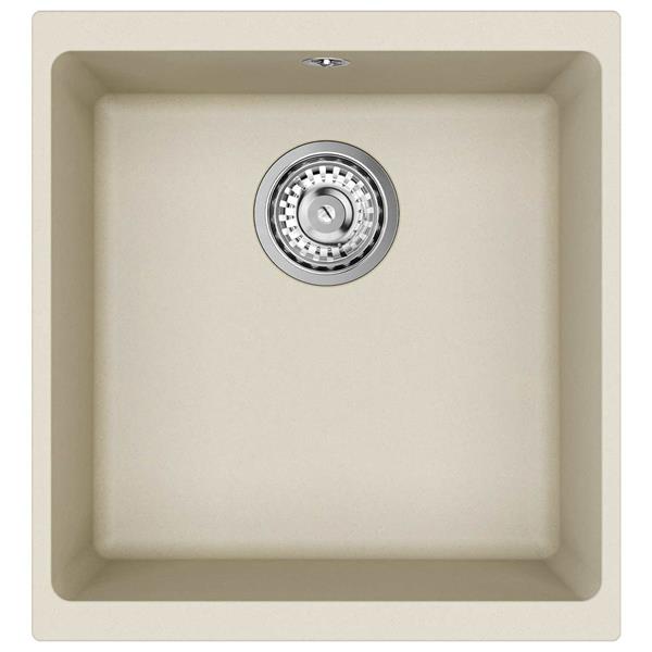 Grote foto vidaxl wasbak beige 430 x 460 mm 80 kwarts en 20 hars huis en inrichting keukens