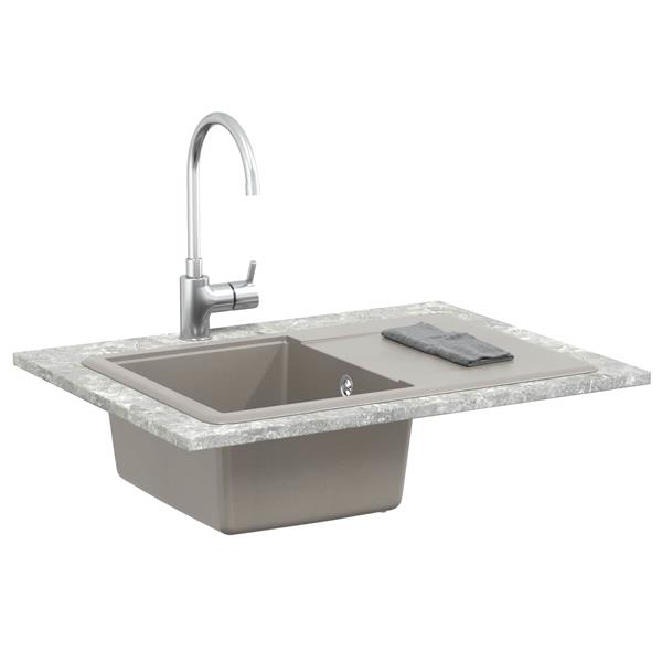 Grote foto vidaxl wasbak grijs 670 x 460 mm 80 kwarts en 20 hars huis en inrichting keukens
