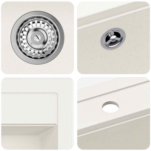 Grote foto vidaxl wasbak wit 470 x 440 mm graniet huis en inrichting keukens