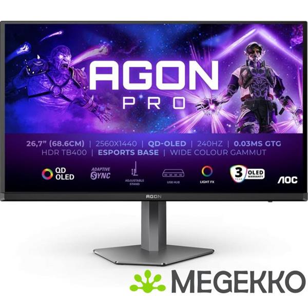 Grote foto aoc agon pro ag276qzd2 27 quad hd 240hz oled monitor computers en software overige computers en software