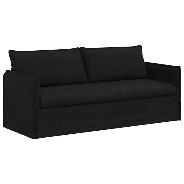 Grote foto vidaxl bank zwart 196 x 82 x 85 cm stof huis en inrichting bankstellen