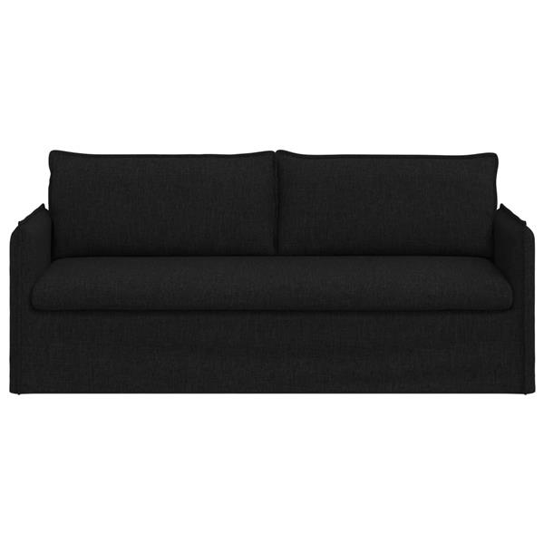 Grote foto vidaxl bank zwart 196 x 82 x 85 cm stof huis en inrichting bankstellen