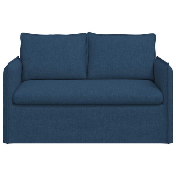 Grote foto vidaxl bank blauw 136 x 82 x 85 cm stof huis en inrichting bankstellen