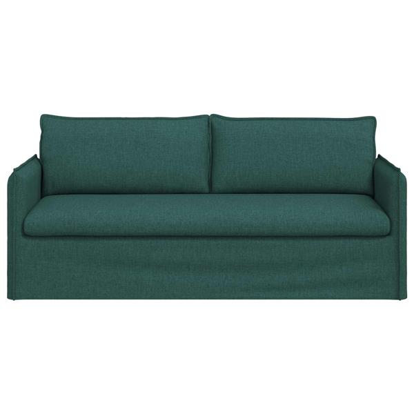 Grote foto vidaxl bank donkergroen 196 x 82 x 85 cm stof huis en inrichting bankstellen