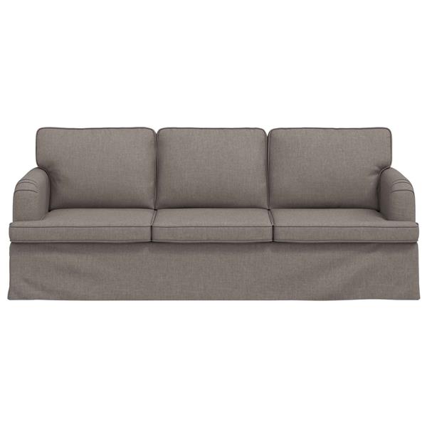 Grote foto vidaxl bank taupe 201 x 80 x 85 cm stof huis en inrichting bankstellen