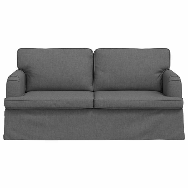 Grote foto vidaxl bank donkergrijs 162 x 80 x 85 cm stof huis en inrichting bankstellen