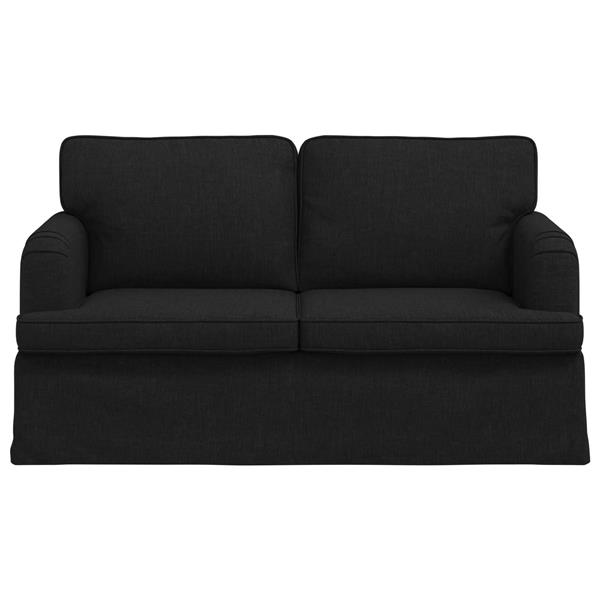 Grote foto vidaxl bank zwart 144 x 80 x 85 cm stof huis en inrichting bankstellen