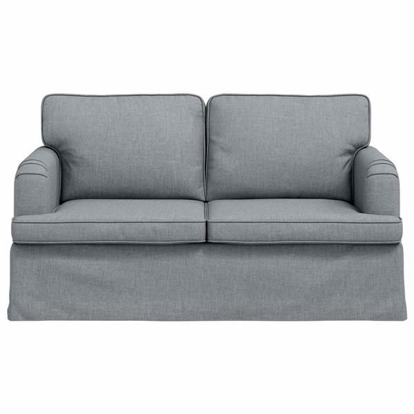 Grote foto vidaxl bank lichtgrijs 144 x 80 x 85 cm stof huis en inrichting bankstellen