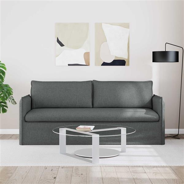 Grote foto vidaxl bank donkergrijs 196 x 82 x 85 cm stof huis en inrichting bankstellen