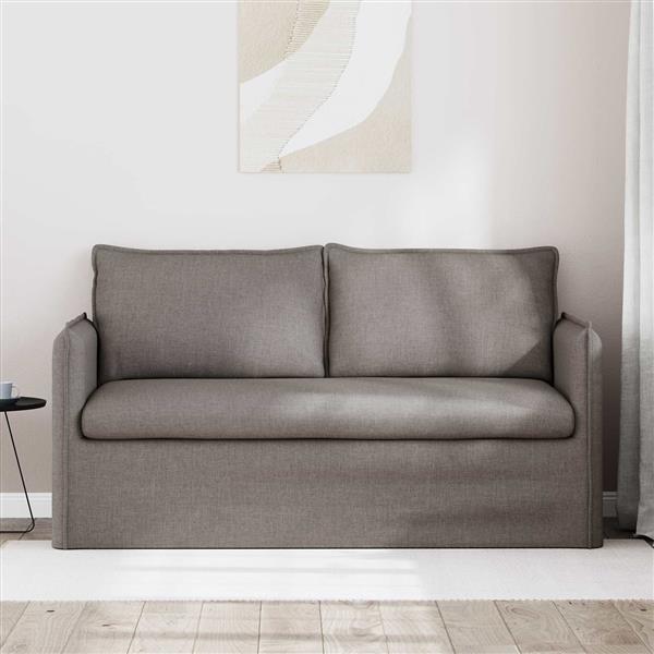 Grote foto vidaxl bank taupe 156 x 82 x 85 cm stof huis en inrichting bankstellen