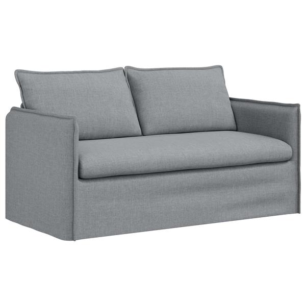 Grote foto vidaxl bank lichtgrijs 156 x 82 x 85 cm stof huis en inrichting bankstellen