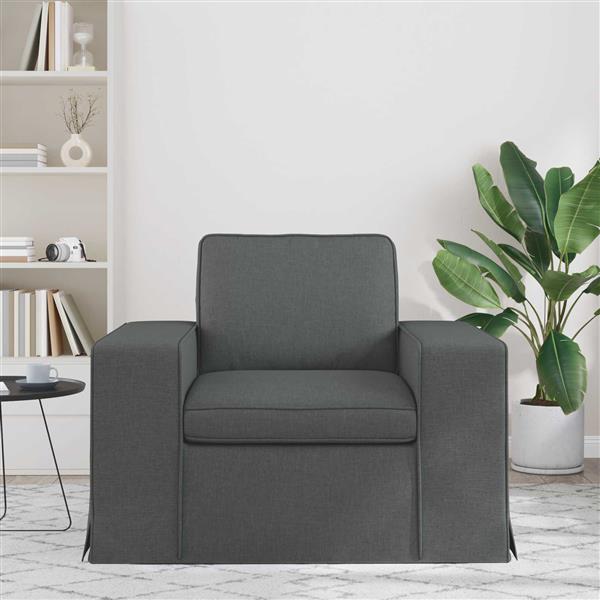 Grote foto vidaxl bank donkergrijs 103 x 80 x 82 cm stof huis en inrichting bankstellen