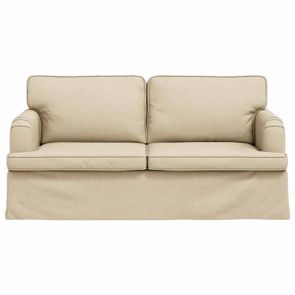 Grote foto vidaxl bank cr me 142 x 80 x 85 cm stof huis en inrichting bankstellen