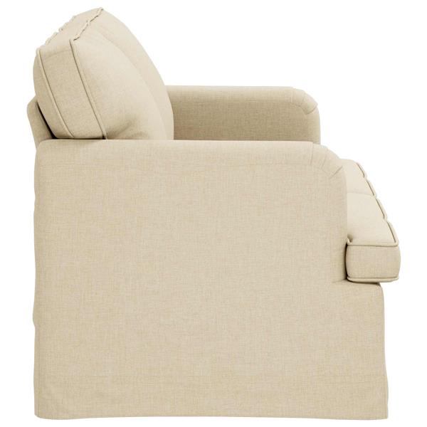 Grote foto vidaxl bank cr me 144 x 80 x 85 cm stof huis en inrichting bankstellen