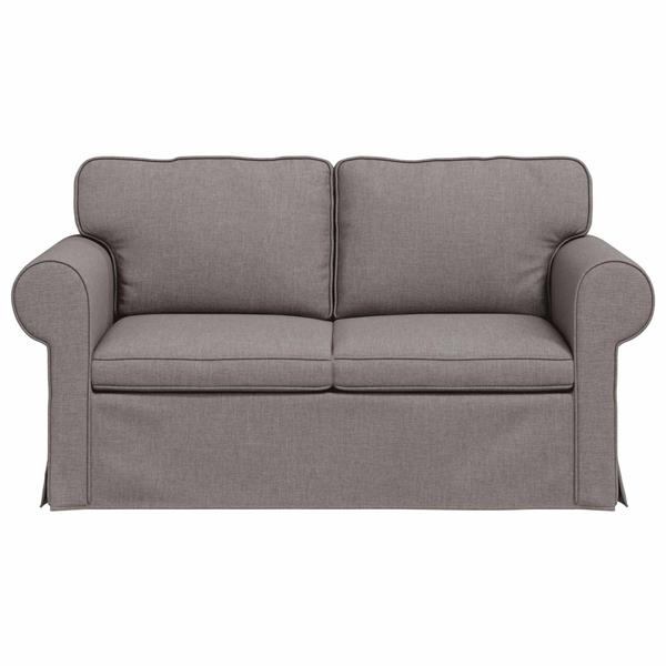 Grote foto vidaxl bank taupe 155 x 82 x 80 cm stof huis en inrichting bankstellen