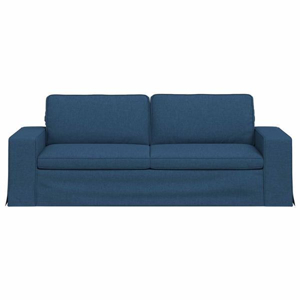 Grote foto vidaxl bank blauw 222 x 80 x 82 cm stof huis en inrichting bankstellen