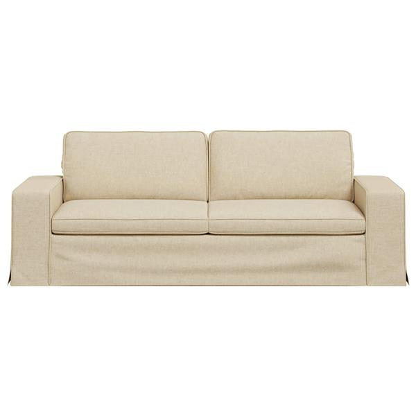 Grote foto vidaxl bank cr me 222 x 80 x 82 cm stof huis en inrichting bankstellen