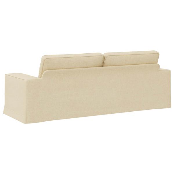 Grote foto vidaxl bank cr me 222 x 80 x 82 cm stof huis en inrichting bankstellen